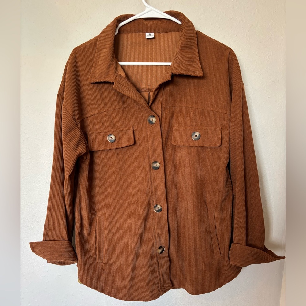 Women's Brown Corduroy Shacket